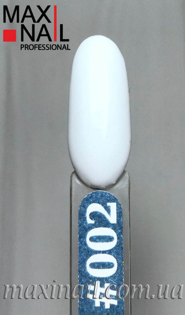 Белый гель-лак MaxiNail rubber gel polish #002 8 ml